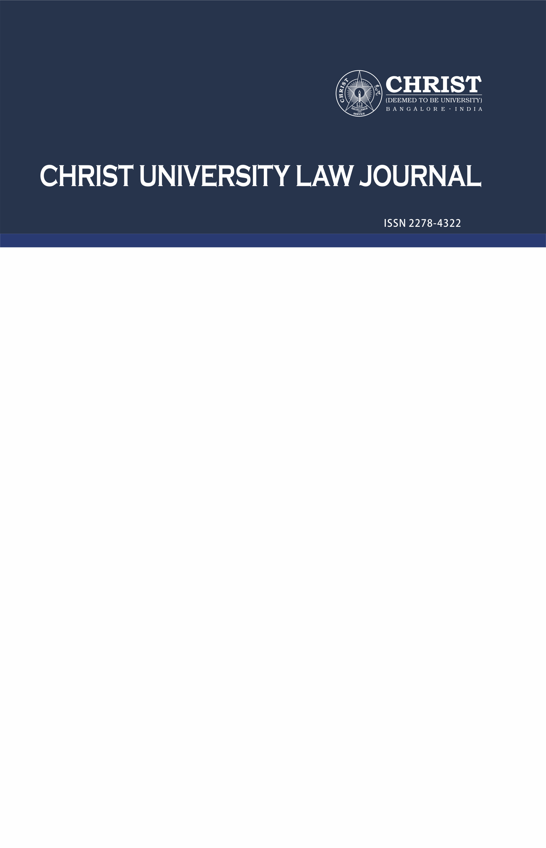 					View Vol. 1 No. 1 (2012): Christ University Law Journal
				