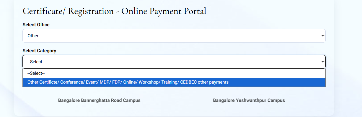 Select the available option from the second drop-down menu