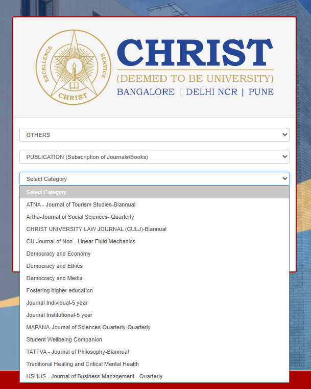 Select the required journal